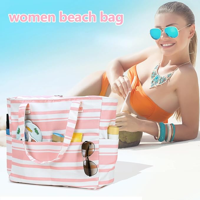 LEDAOU Beach Bag Waterproof Sandproof Women Tote Bag Pool Bag - Image 4