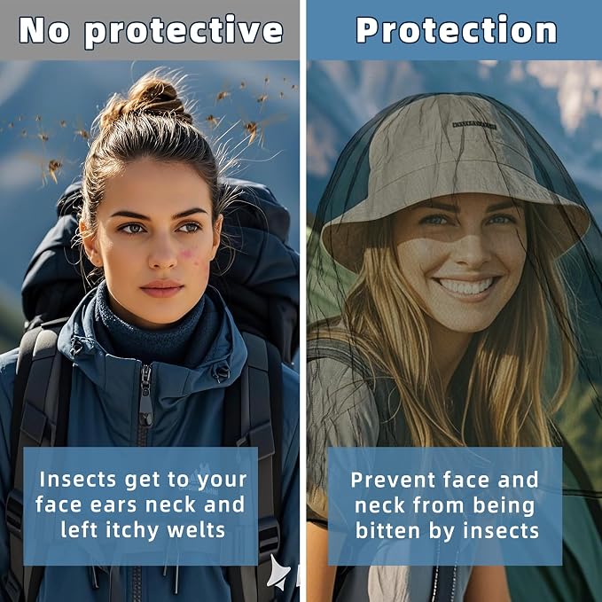 Oversized Mosquito Net 42 x 25 Inches Ultra Large Mosquito Head Net Face Neck - Image 5