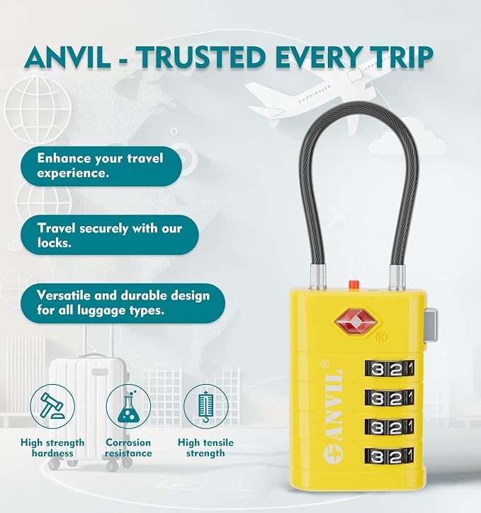 ANVIL 4 Digit Luggage Locks, TSA Locks - Image 6