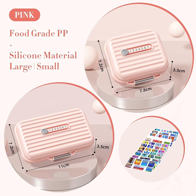 Travel Pill Organizer Box with Medicine Labels, Daily Medication Organizer - Image 2