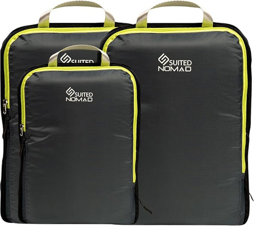 6 Set/3 Set Ultralight Compression Packing Cubes, Suitcase and Backpack Travel by SUITEDNOMAD