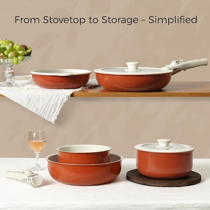 15Pcs Pots and Pans Set Non Stick, Cookware Sets - Image 5