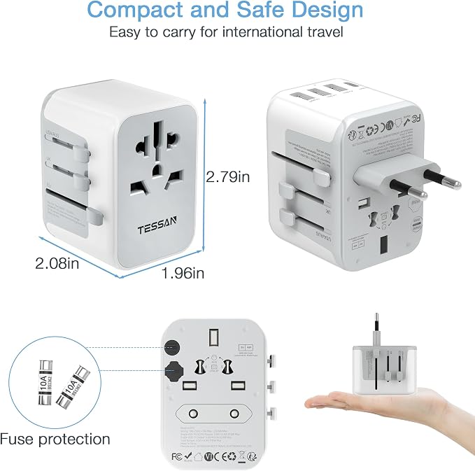 TESSAN Universal Travel Adapter, International Power Adapter - Image 6