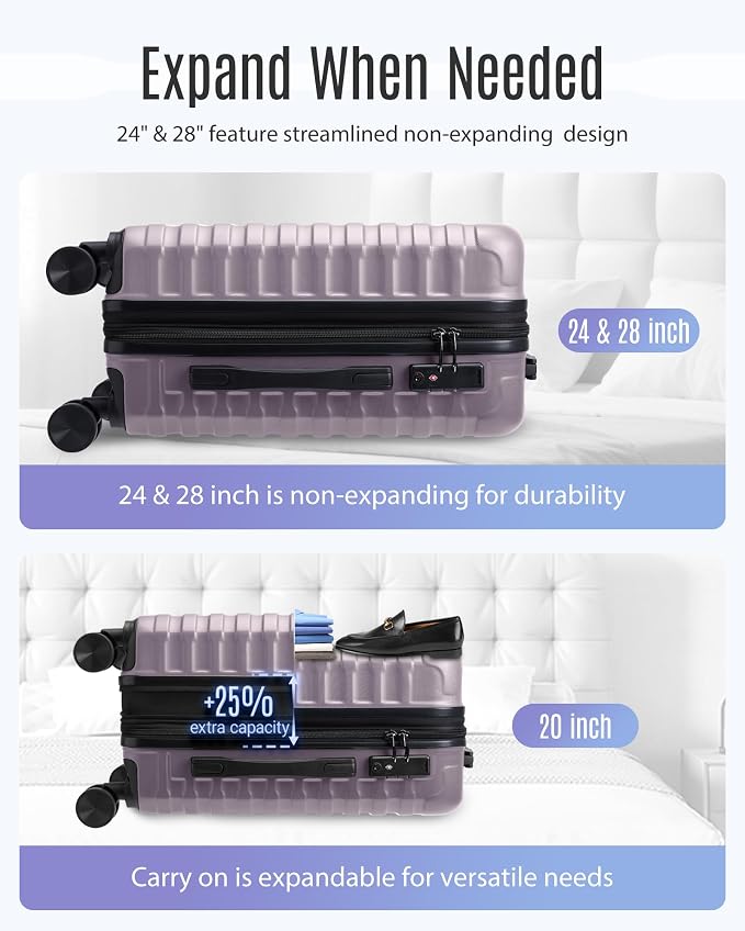 LIGHT FLIGHT Luggage Sets, 3 Piece Durable Suitcase Set - Image 6