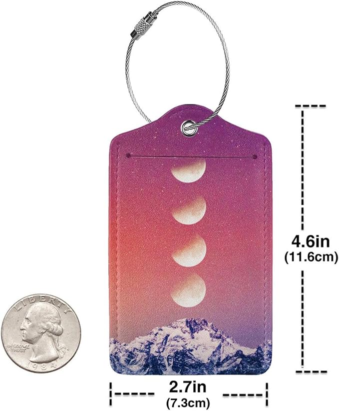 2 Pack Luggage Tag for Suitcase, Cute Unique Leather Suitcase Tags Identifiers - Image 2