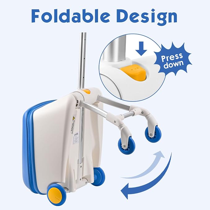 Kids Ride-on Luggage with Spinner Wheels Suitcase, Kid's Ride-On Suitcase Help - Image 8