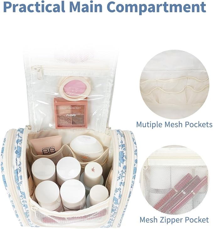 Narwey Hanging Toiletry Bag Women Travel Makeup Bag Organizer Toiletries Bag - Image 3