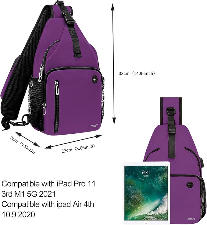 MOSISO Sling Backpack Bag, Crossbody Shoulder Bag Travel Hiking Daypack Chest - Image 5