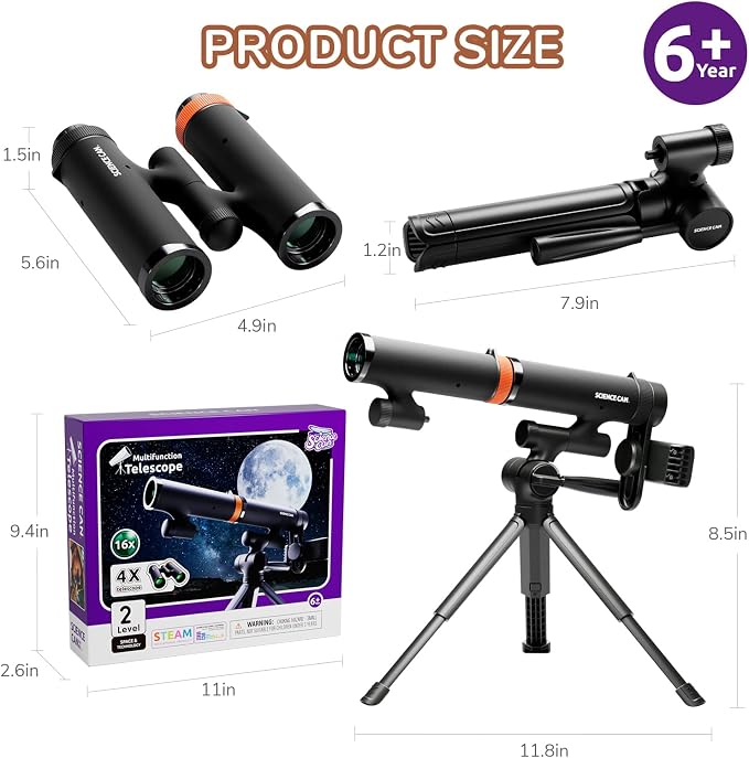 Science Can Binoculars for Kids & Beginners - 3 in 1 Portable Telescope - Image 8