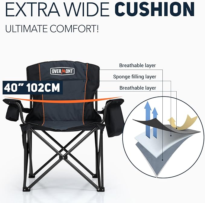 Overmont Oversized Folding Camping Chair - Image 6