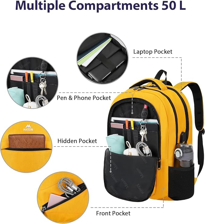 MATEIN 18.4 Inch TSA Approved Backpack, Extra Large 50 L Outdoor Carryon - Image 8