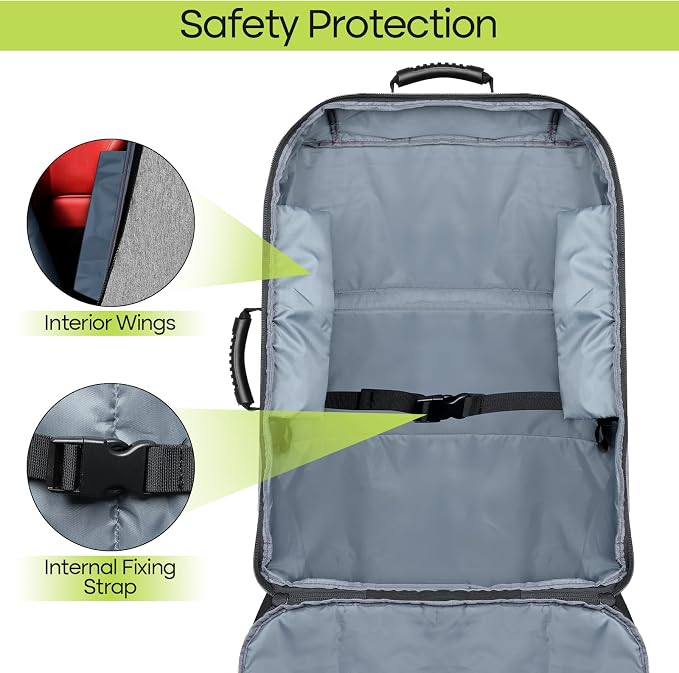 Padded Car Seat Travel Bag for Airplane, Heavy Duty Backpack for Air Travel - Image 5