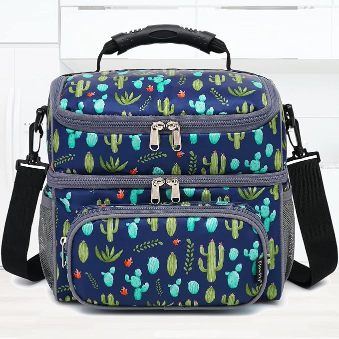 FlowFly Double Layer Cooler Insulated Lunch Bag Adult Lunch Box Large Tote Bag - Image 7