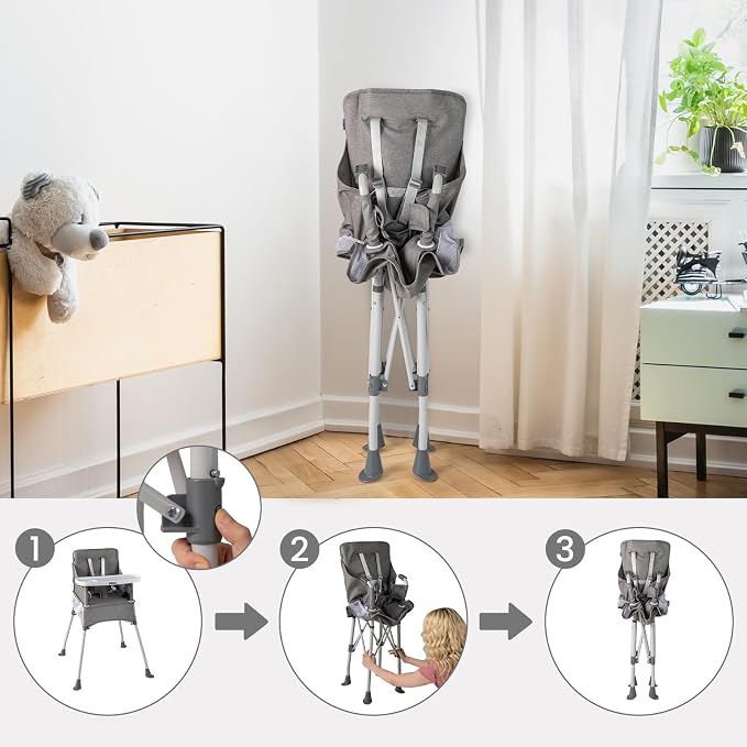 INFANS Baby High Chair, Foldable Portable Highchair - Image 5