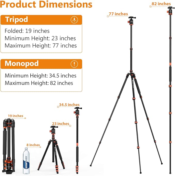 GEEKOTO Compact Aluminum Camera Tripod - Image 3
