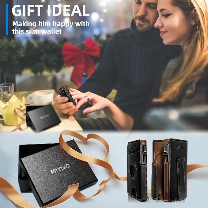 Airtag Wallet for Men, with Money Clip 10 Cards Metal Case Smart Slim Pop Up - Image 7