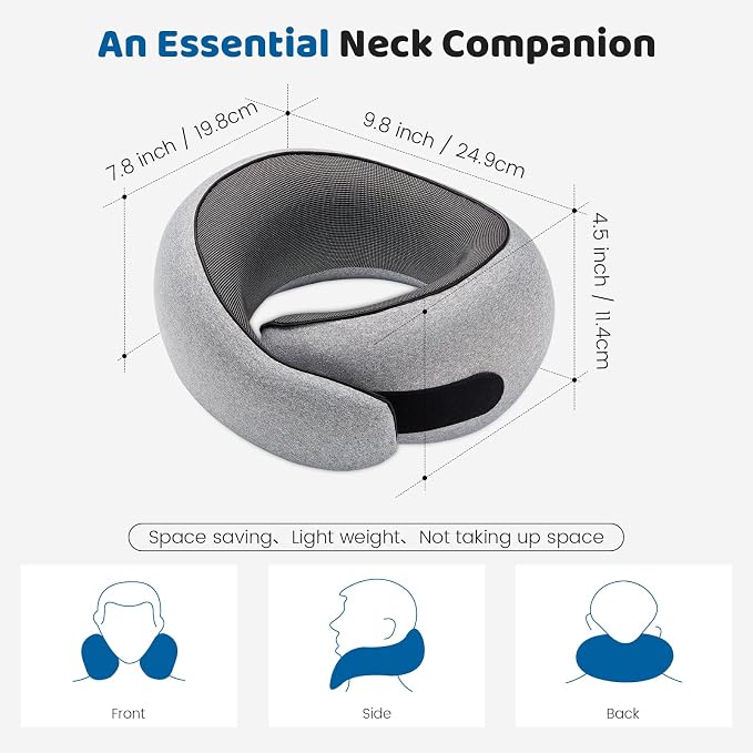 Neck Pillow Airplane, 100% Pure Memory FoamTravel Neck Pillow Travel Neck - Image 3