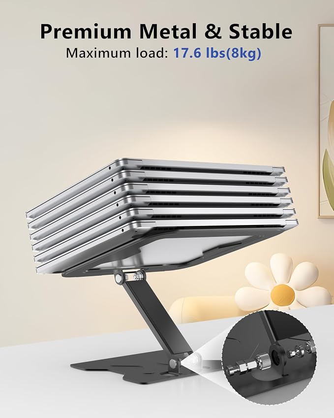 Adjustable Laptop Stand for Desk, Metal Foldable Laptop Riser, Portable Laptop - Image 5