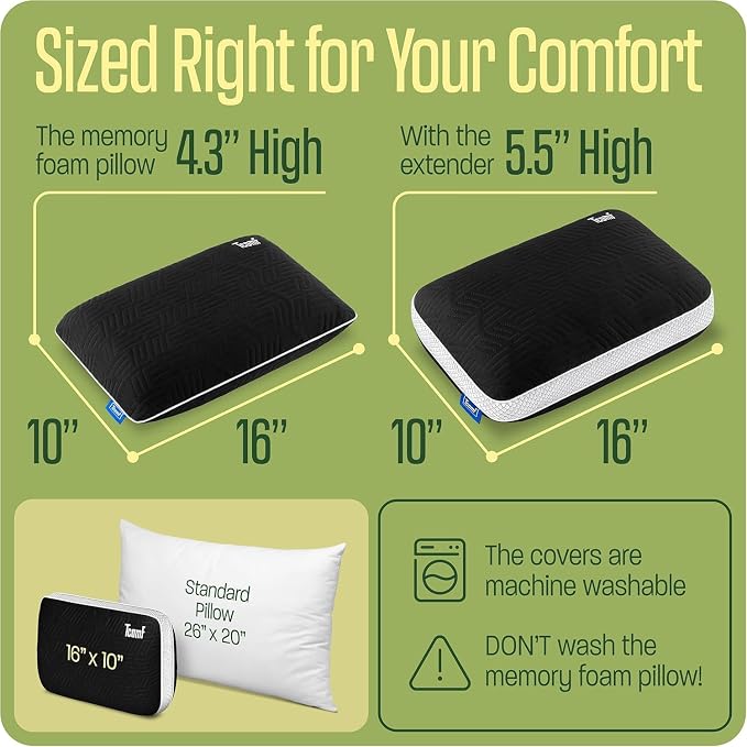 Camping Pillow: Dual Cover, Memory Foam Travel Pillow, Medium Firm Camp Pillow - Image 5