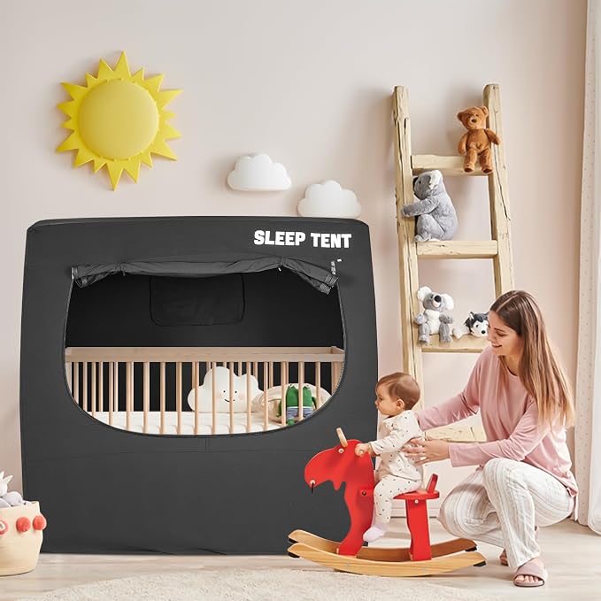 BORNA Crib Blackout Tent for Pack N Play, Brethable Baby Sleep Tent for Full - Image 2