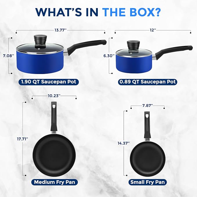 SereneLife Kitchenware Pots & Pans Basic Kitchen Cookware, Heat Resistant - Image 3