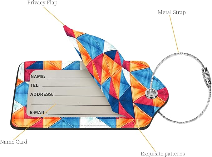 2 Pcs Luggage Tags for Suitcases, PU Leather Cruise Ship Luggage Tags - Image 2