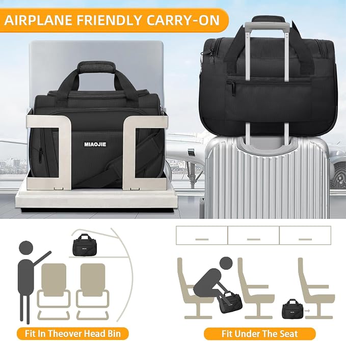 Underseat Carry On Luggage Lightweight Travel Tote Weekender Bag Overnight - Image 6