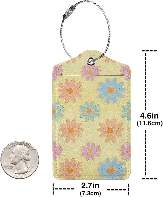 Flowers Leather Luggage Tag - Image 4