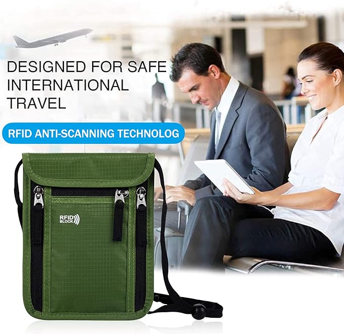 Travel Pouch Neck Wallet Family Passport Holder Organizer Case - Image 6