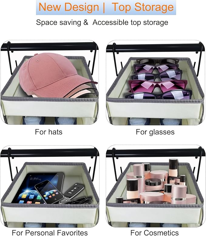 2 Pack Large-Sized Hanging Shoe Organizer 10-Shelf, Sturdy Hanging Closet - Image 5