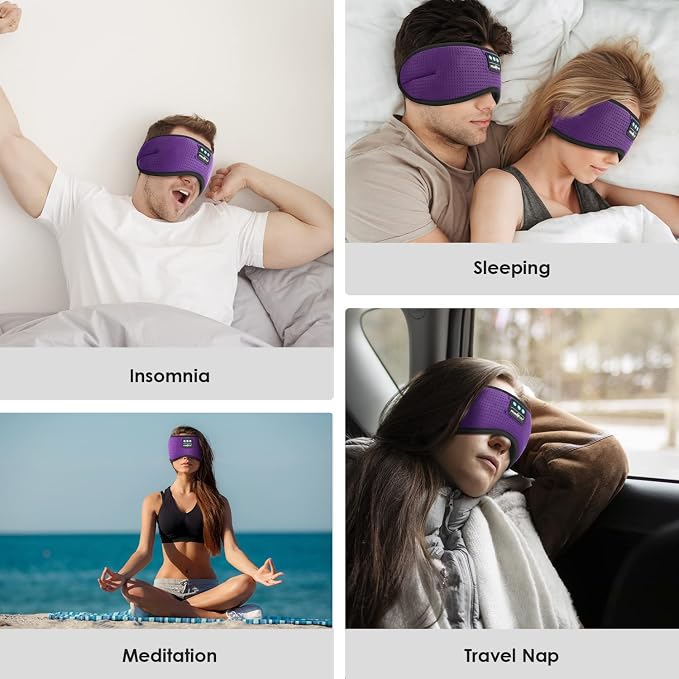 MUSICOZY Sleep Headphones Bluetooth, Sleeping Eye Mask Headband Headphones - Image 7