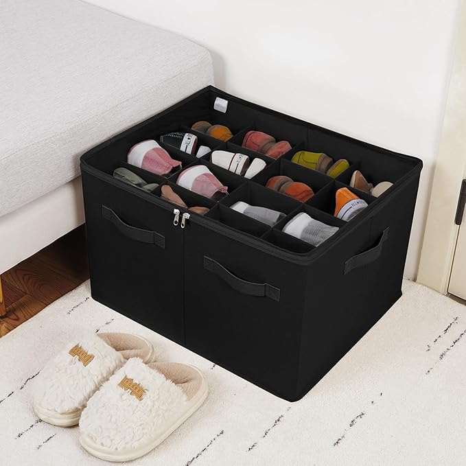 Shoe Organizer for Closet 2 Pack, Foldable Shoe Box - Image 5