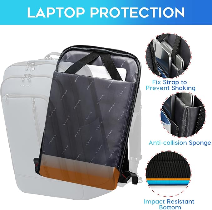 BANGE 28L Slim Laptop Backpack for Men & Women, 15.6 Inch Business Backpack - Image 6