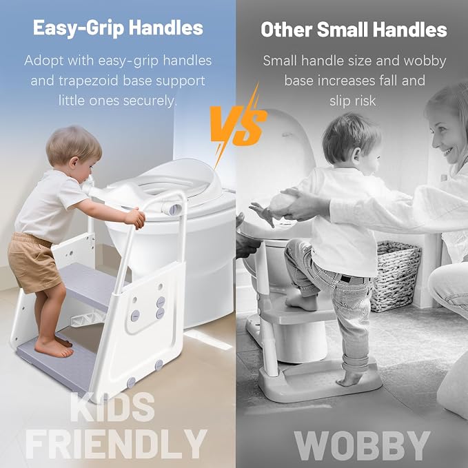 Potty Training Seat with Step Stool - 3 in 1 Potty Training Toilet Seat with - Image 2