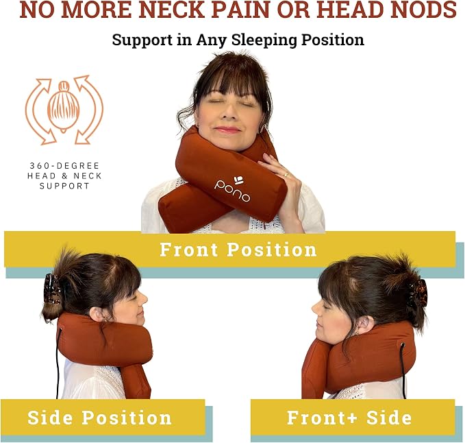 Pono Neck Cradle Travel Pillow: Memory Foam, Ergonomic 360° Adjustable Support - Image 5