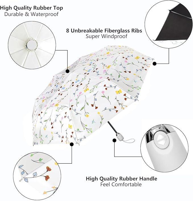 Cuby UV Sun Umbrella Compact Folding Umbrella lightweight Portable Manual - Image 4