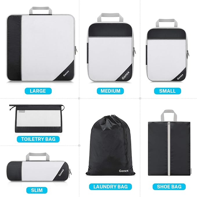 Compression Packing Cubes, Gonex Extensible Storage Mesh Bags Organizers - Image 5