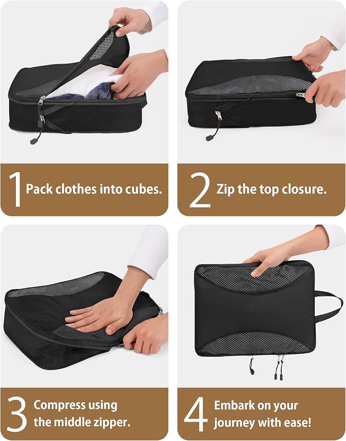 Compression Packing Cubes 12 Set, Suitcase Organizers, Extendable Packing Cubes - Image 8