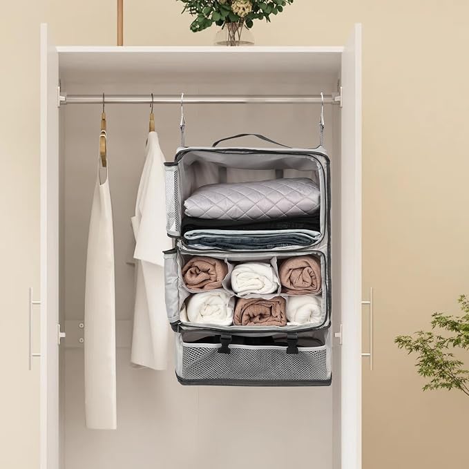 TABITORA Travel Portable Hanging Shelves Closet Organizer Packing Luggage - Image 6