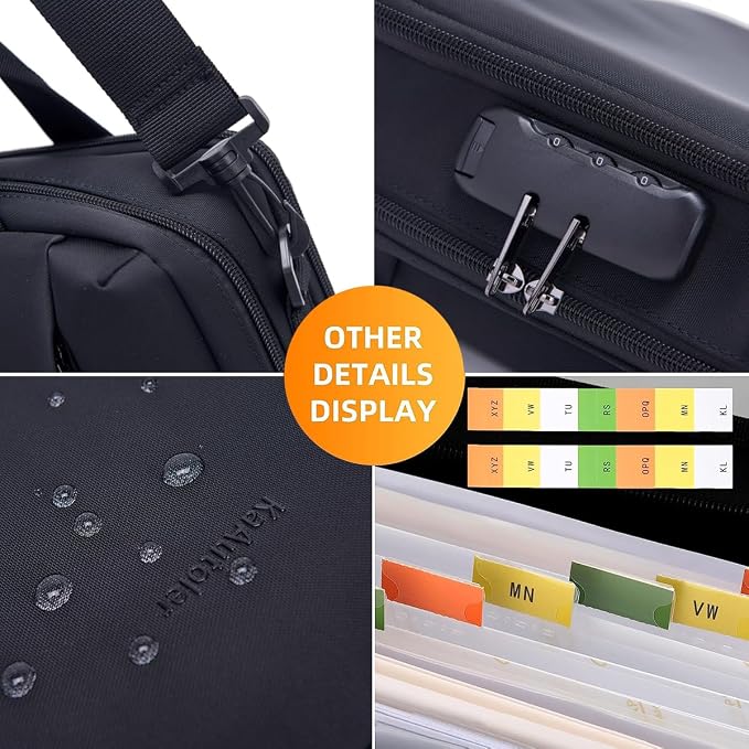 Heavy Duty Accordian File OrganizerwithHandle&Combination Lock, 26 Pockets - Image 3
