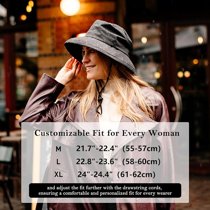 Comhats Rain Hat for Women Waterproof Wide Brim Sun Hats for Ladies UV - Image 6