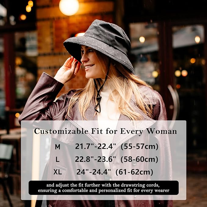 Comhats Rain Hat for Women Waterproof Wide Brim Sun Hats for Ladies UV - Image 6
