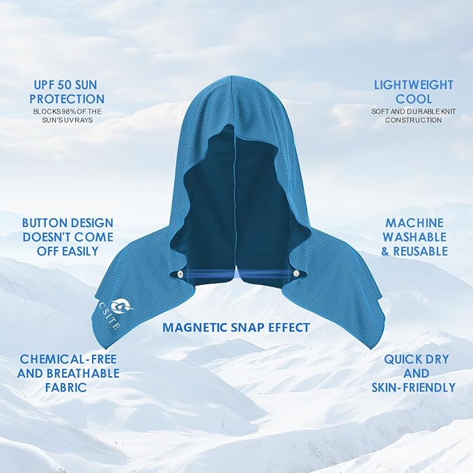 3 Pack Cooling Hoodie Towels for Neck and Face, UPF 50 Sun Protection & Instant - Image 2