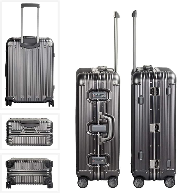 TRAVELKING All Aluminum Luggage Zipperless Hard Shell Suitcase - Image 2