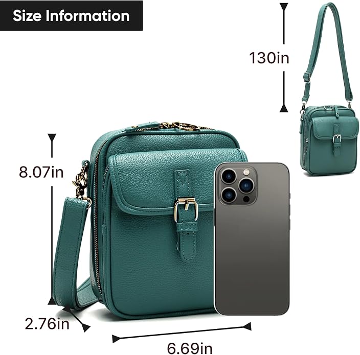 1060 Leather Crossbody Bags for Women Anti-Theft Vegan Purse - Image 5
