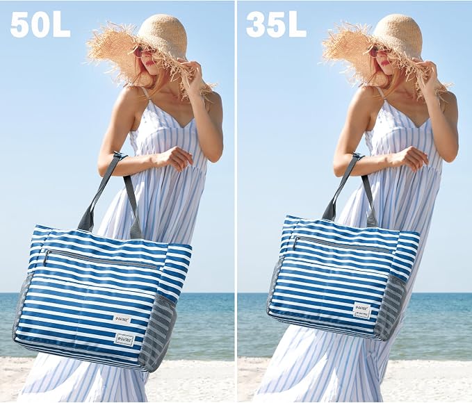 G4Free Beach Bag, Waterproof Sandproof Beach Tote Bag, Large Capacity Foldable - Image 7