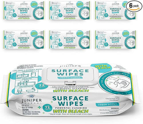 6 Pack Surface Cleaning Wipes by JuniperCLEAN