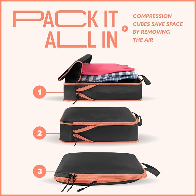 Compression Packing Cubes Travel, 4 Set/6 Set Packing Cubes - Image 6