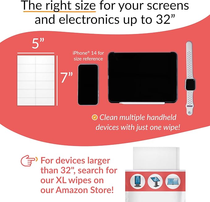 iCloth 70% Isopropyl Alcohol Large Screen and Electronics Wipes, Streak-Free - Image 6