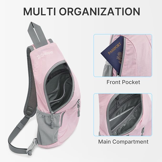 G4Free Sling Bag for Men Women, Small Crossbody Backpack Lightweight Chest - Image 3